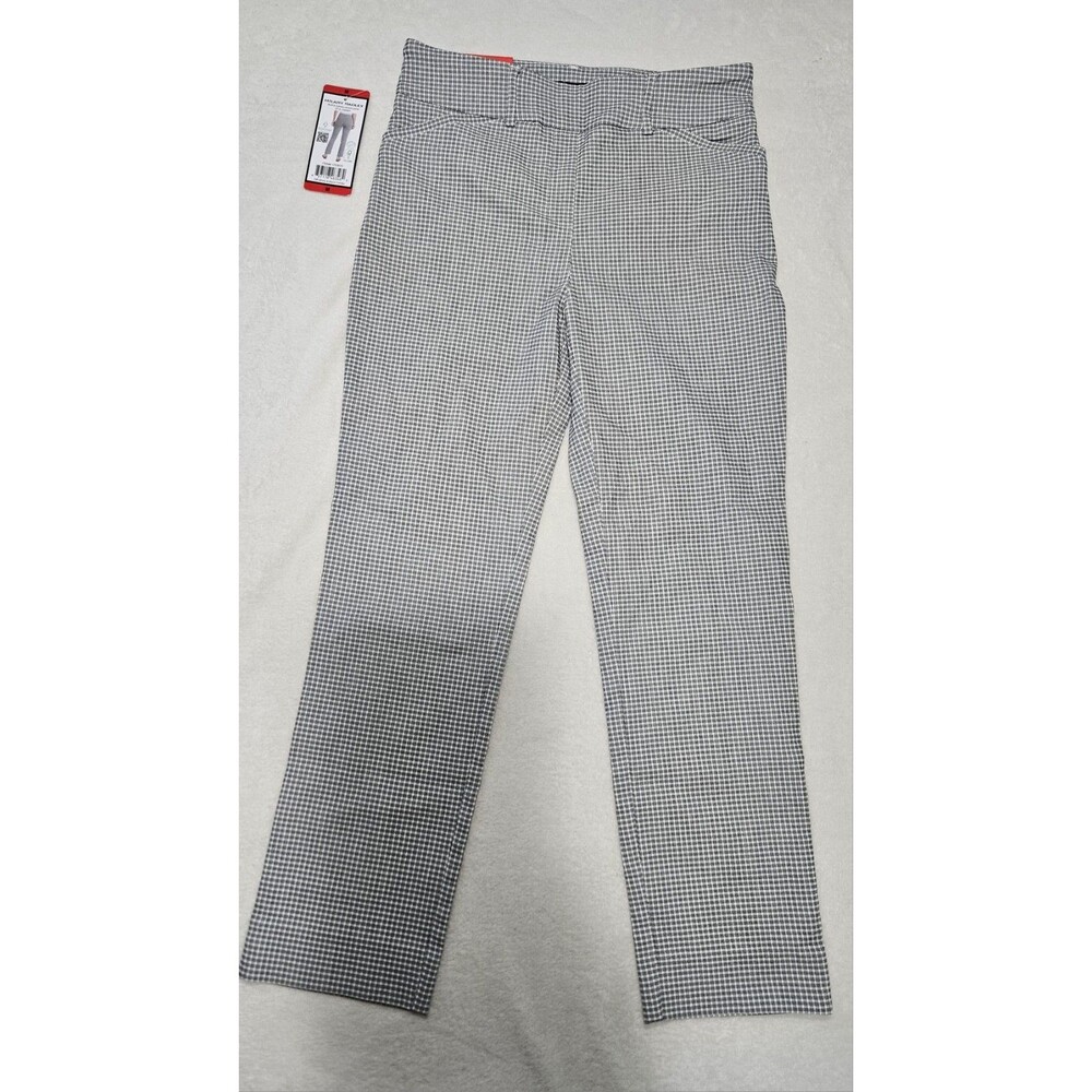 Hilary Radley Women's Mid-Rise Pull On Pants featuring a gingham check pattern.